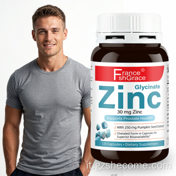 Shecome Capsule di zinco glicinato Supporto per la salute della prostata